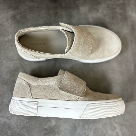 Vince Cage Suede Slip-On Sneakers Velcro Sneakers - Picture 3 of 8